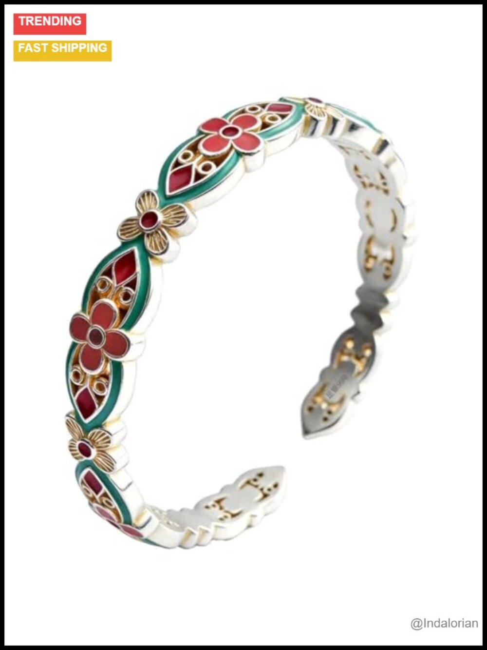 Genuine Sterling Silver Adjustable Open Cuff Bangle Bracelet for Women